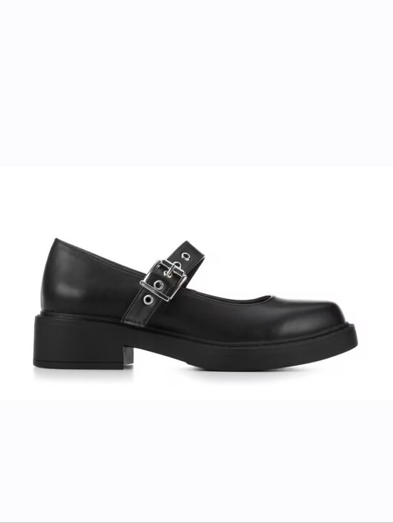 Soda Shoes - Soda Bonito-s Black Mary Jane Block Shoes